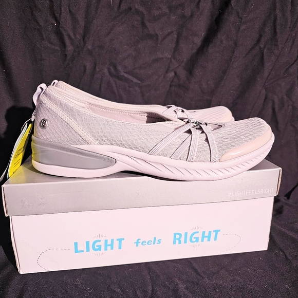 Bzees Shoes Nib Bzees Niche Slip On Skimmers Silver Cloud Mesh